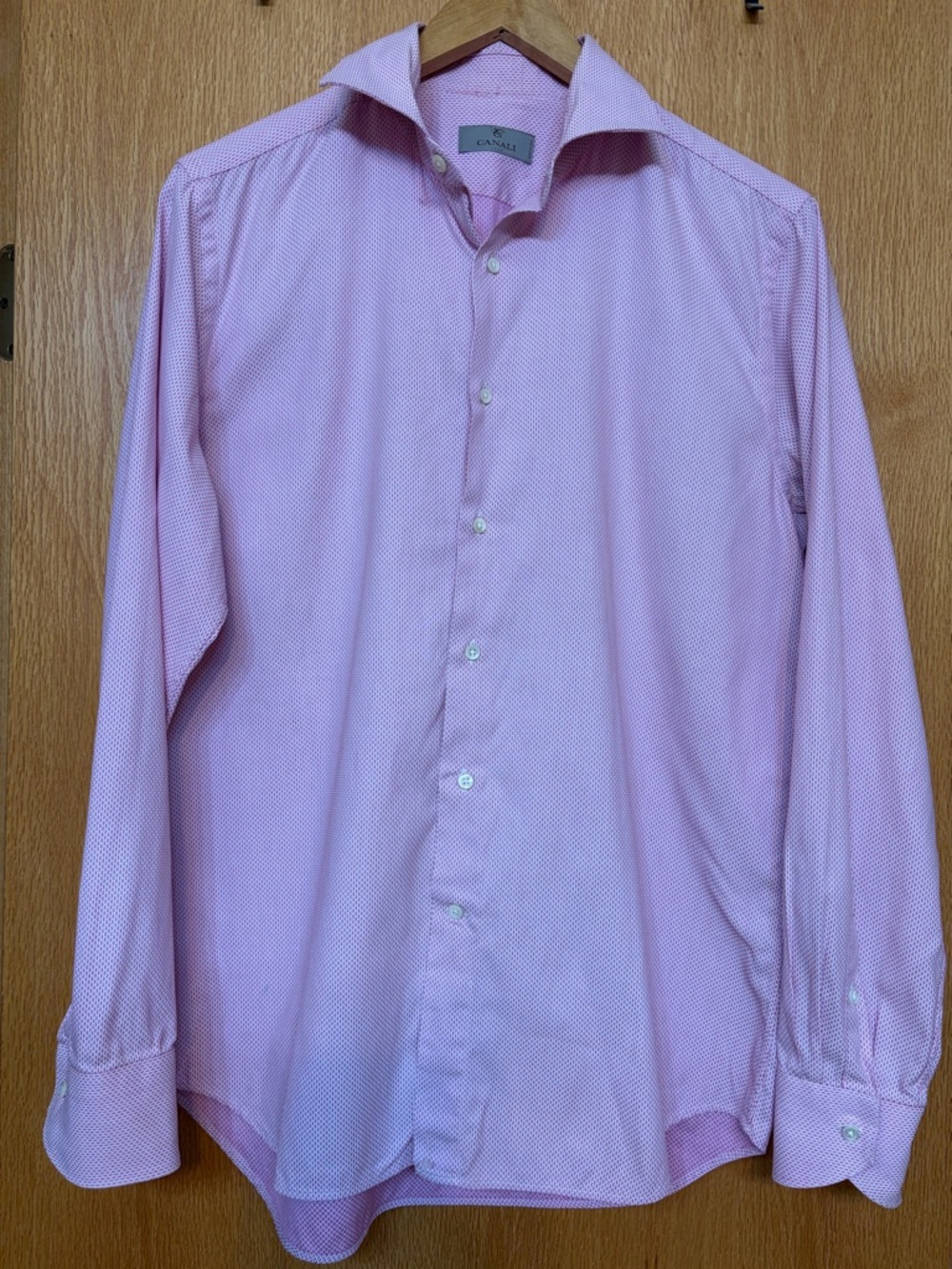 #521 Canali Men's Pink Dress Shirt. Excellent condition.